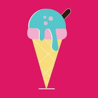 Colorful ice cream vector art illustration