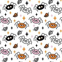 Cute spiders on Halloween night. Childish print. Vector. vector