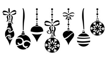 christmas balls hanging decor vector illustration isolated on white background
