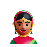 Indien la mariée visage 3d le rendu icône illustration png