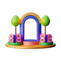 fleur coin 3d le rendu icône illustration png