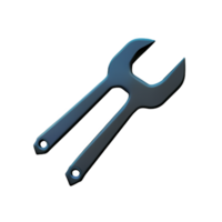 wrench 3d rendering icon illustration png