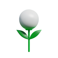 white rose 3d rendering icon illustration png