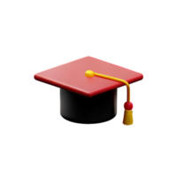 graduación sombrero 3d representación icono ilustración png