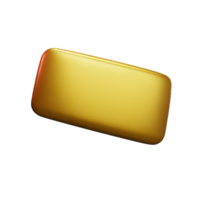 gold bar 3d rendering icon illustration png