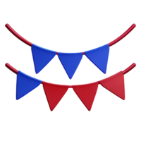 bunting 3d rendering icon illustration png