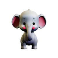 baby elephant 3d rendering icon illustration png