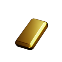 gold bar 3d rendering icon illustration png