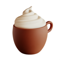 cappuccino 3d le rendu icône illustration png