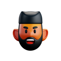 gangster gezicht 3d renderen icoon illustratie png
