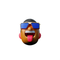 bandit visage 3d le rendu icône illustration png