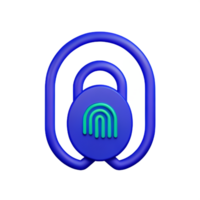 fingerprint 3d rendering icon illustration png