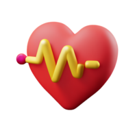 batimento cardiaco 3d Renderização ícone ilustração png