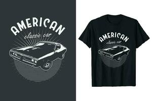 americano clásico coche camiseta diseño. Clásico carros vector t camisa gráfico. retro carros personalizado camiseta gráfico.