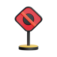 stop sign 3d rendering icon illustration png