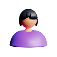 little girl face 3d rendering icon illustration png