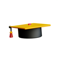 l'obtention du diplôme chapeau 3d le rendu icône illustration png