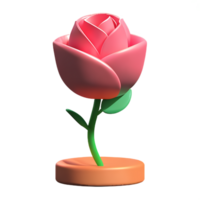 rosado Rosa 3d representación icono ilustración png