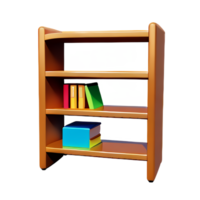 bookshelf 3d rendering icon illustration png