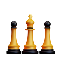 chess pieces 3d rendering icon illustration png