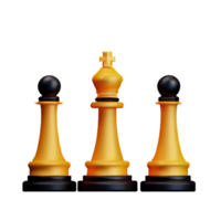 échecs pièces 3d le rendu icône illustration png