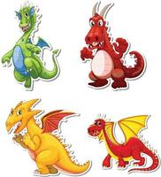 dragon in different colors vector