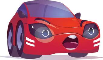 rojo dibujos animados coche vector