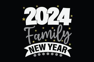 2024 Family New Year Funny Happy New Year 2024 T-Shirt Design vector
