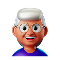 nonna viso 3d interpretazione icona illustrazione png