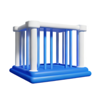 jail 3d rendering icon illustration png