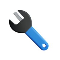 wrench 3d rendering icon illustration png