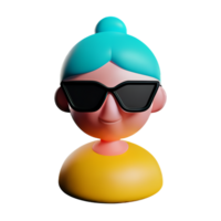 grandma face 3d rendering icon illustration png