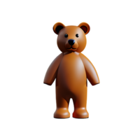 Urso de pelúcia 3d Renderização ícone ilustração png