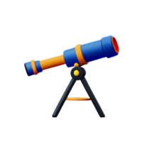 teleskop 3d tolkning ikon illustration png