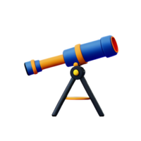 telescope 3d rendering icon illustration png