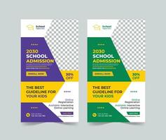 School Admission social media story template, School Admission Promotional Banner Template vector