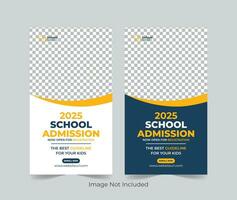 School Admission social media story template, School Admission Promotional Banner Template vector