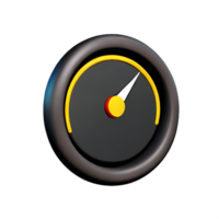 speedometer 3d rendering icon illustration png