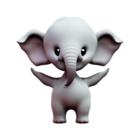 baby elephant 3d rendering icon illustration png