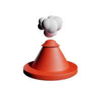 volcano 3d rendering icon illustration png