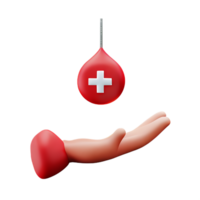 sangre donación 3d representación icono ilustración png