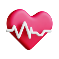 heartbeat 3d rendering icon illustration png