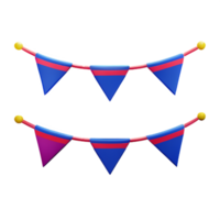 bunting 3d rendering icon illustration png