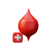 sangre donación 3d representación icono ilustración png