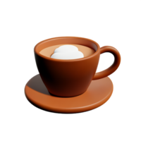 capuchino 3d representación icono ilustración png