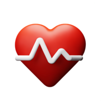 latido del corazón 3d representación icono ilustración png