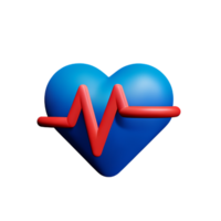 latido del corazón 3d representación icono ilustración png