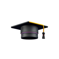 graduación sombrero 3d representación icono ilustración png