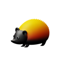 hedgehog 3d rendering icon illustration png