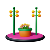 blomma hörn 3d tolkning ikon illustration png